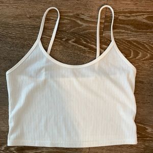 white ribbed cropped tank top crop top medium